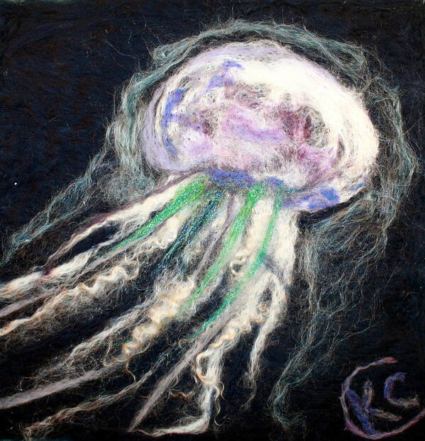 Jellyfish Art Print featuring the painting Jellyfish II by Kyla Corbett