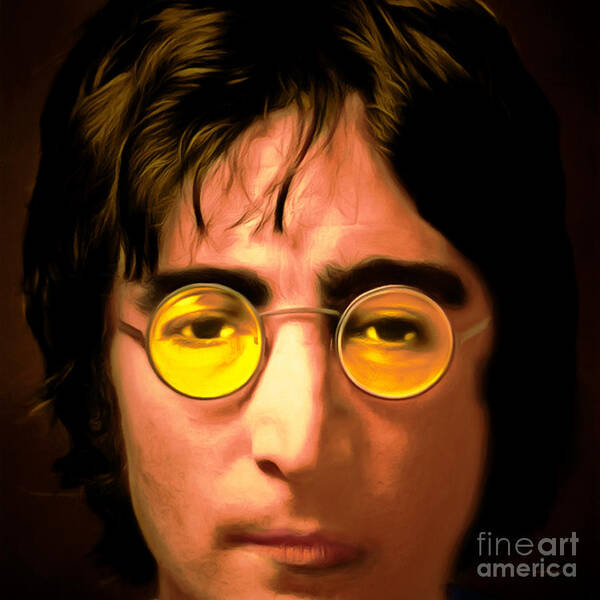 Celebrity Art Print featuring the photograph John Lennon Imagine 20150305 square by Wingsdomain Art and Photography