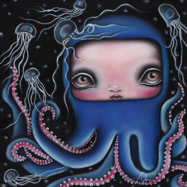 Octopus Art Print featuring the painting Jolenta by Abril Andrade