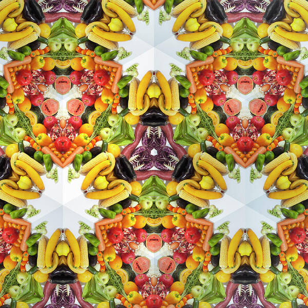 Full Frame Art Print featuring the photograph Kaleidoscope Of Colorful Vegetables And by Hiroshi Watanabe
