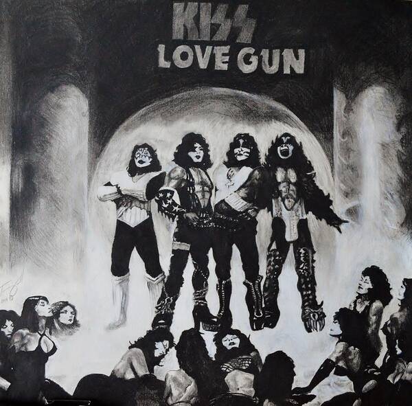 Kiss Art Print featuring the drawing KISS drawing by Tony Orcutt