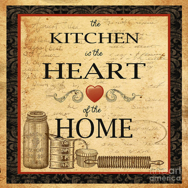 Jean Plout Art Print featuring the painting Kitchen is the Heart by Jean Plout