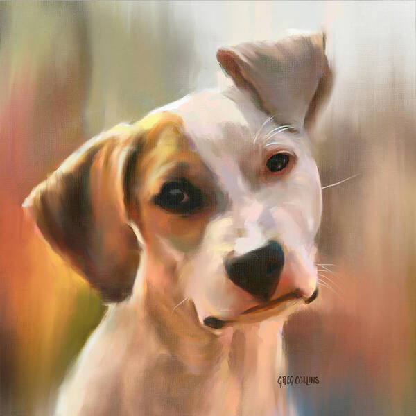 Dog Art Print featuring the painting Koa by Greg Collins