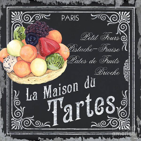 Dessert Art Print featuring the painting La Maison du Tartes by Debbie DeWitt