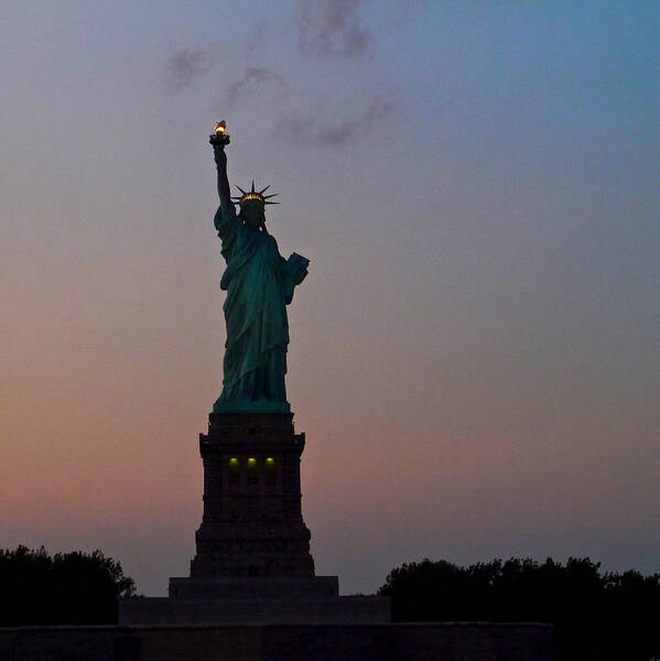 Statue Of Liberty Art Print featuring the photograph Lady with a Smokin' Torch by Cornelis Verwaal