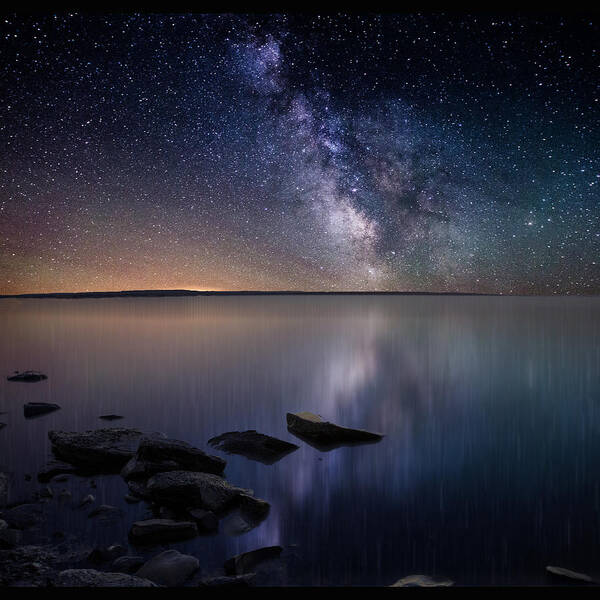 Stars Art Print featuring the photograph Lake Oahe by Aaron J Groen