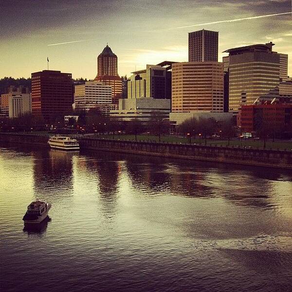  Art Print featuring the photograph Late Afternoon In Downtown Portland by Mike Warner