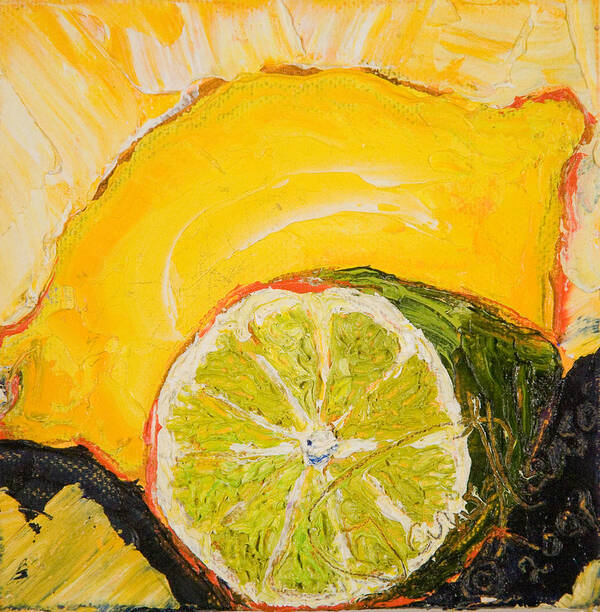 Lemon Art Print featuring the painting Lemon Lime by Paris Wyatt Llanso