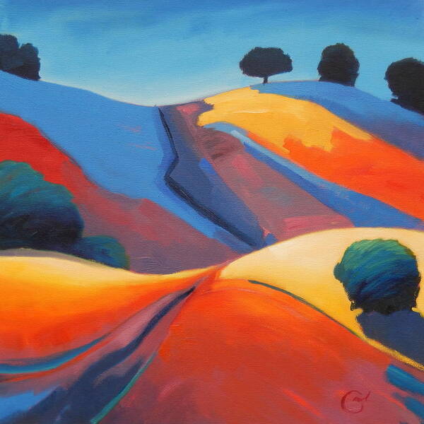 California Hills Art Print featuring the painting Light Show by Gary Coleman