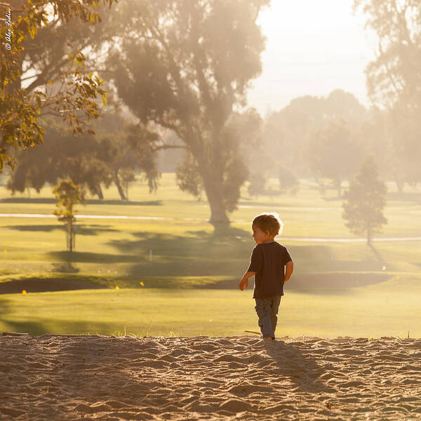 California Art Print featuring the photograph Little Boy Playing in Coyote Point Park by Alexander Fedin