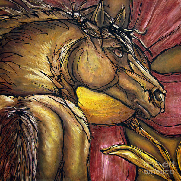 Horse Art Print featuring the painting Live Again by Jonelle T McCoy