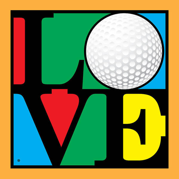 Vector Art Print featuring the digital art Love Golf by Gary Grayson