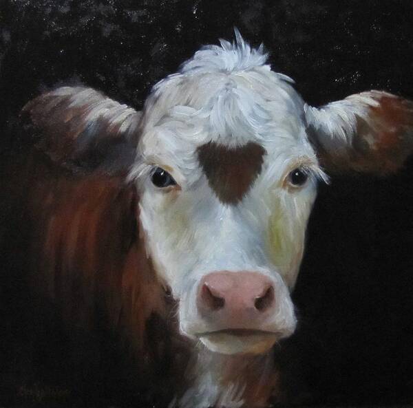 Cow Print Art Print featuring the painting Love Love Me Do by Cheri Wollenberg