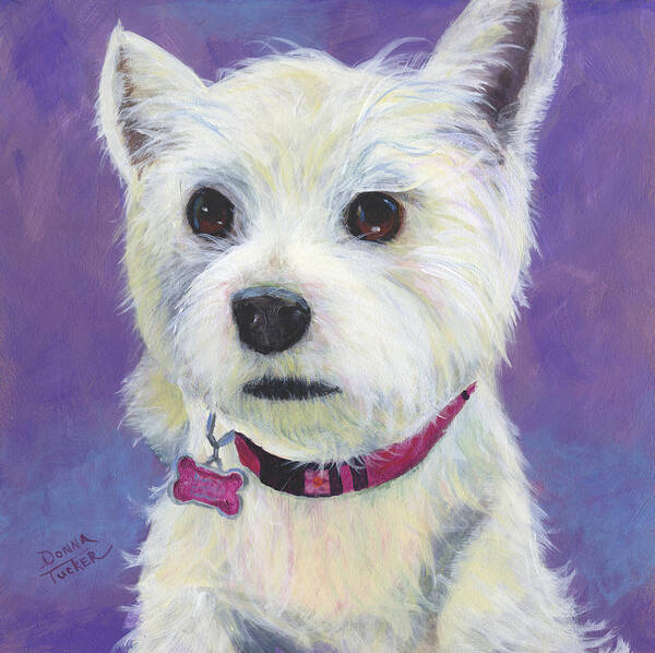 Dog Art Print featuring the painting Lucky Dog by Donna Tucker