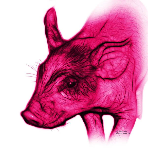 Pig Art Print featuring the digital art Magenta Piglet - 1716 FS by James Ahn