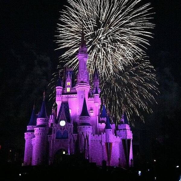 Instagram Art Print featuring the photograph Magical Orlando Disneyland Fireworks!!! by Danielle N