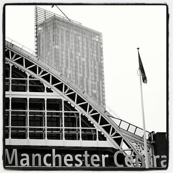 #fine #art #photography #quality #canvas #framed #posters #acrylic #prints #greeting Cards #reasonable Prices #architecture #abstract #simplicity #instagram #landscape #city #black And White #urban #angelaseager Art Print featuring the photograph Manchester Central 01 by Angela Seager