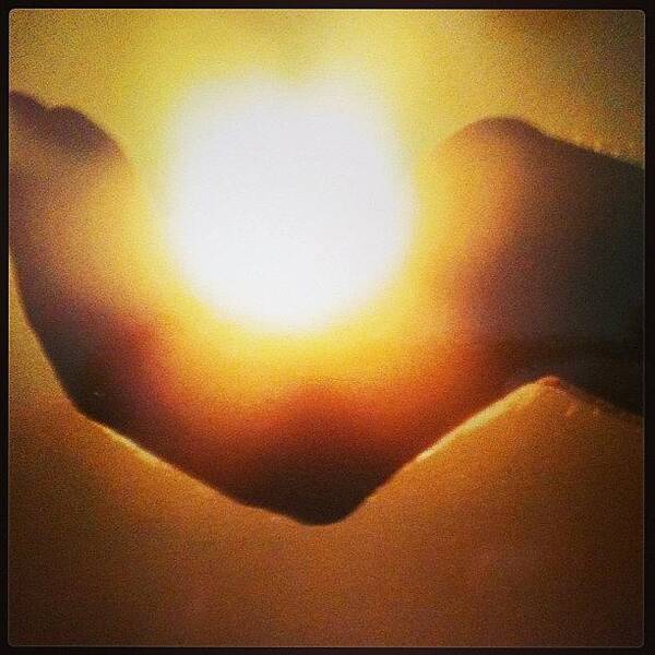 Instashoot Art Print featuring the photograph #me #girl #hand #holding #sun #cool by Patii Martinez