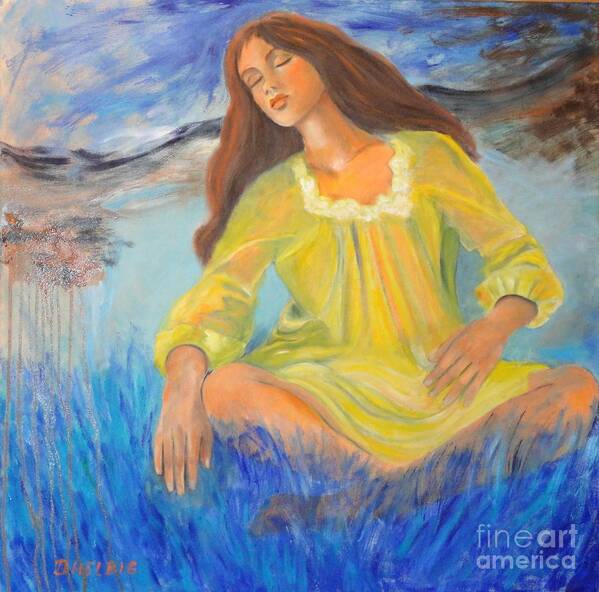 Girl-in-meditation Art Print featuring the painting Meditation by Dagmar Helbig