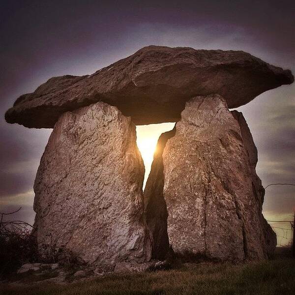 Sunrise Art Print featuring the photograph Megalith Anglesey by Phil Tomlinson