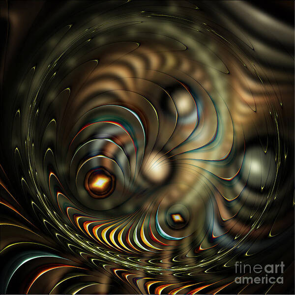 Spirals Art Print featuring the digital art Metal Spirals by Klara Acel