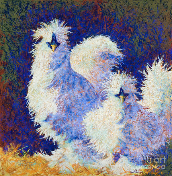 Silkie Art Print featuring the pastel Mini Me by Tracy L Teeter
