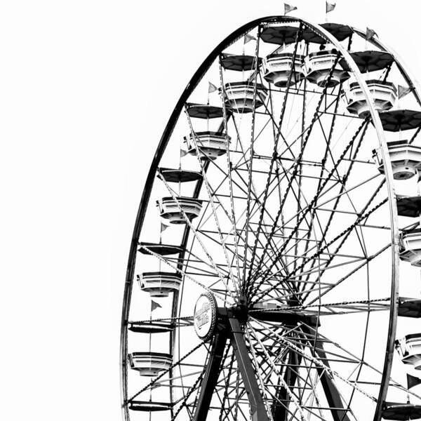 Wheel Art Print featuring the photograph Minimalist Ferris Wheel - Square by Jon Woodhams