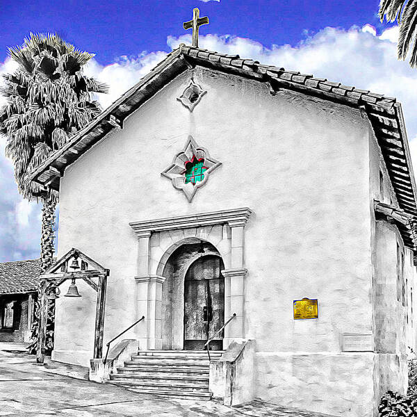 Mission San Rafael Art Print featuring the digital art Mission San Rafael Arcangel by Ken Evans