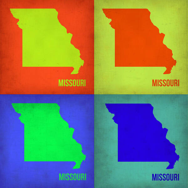 Missouri Map Art Print featuring the painting Missouri Pop Art Map 1 by Naxart Studio