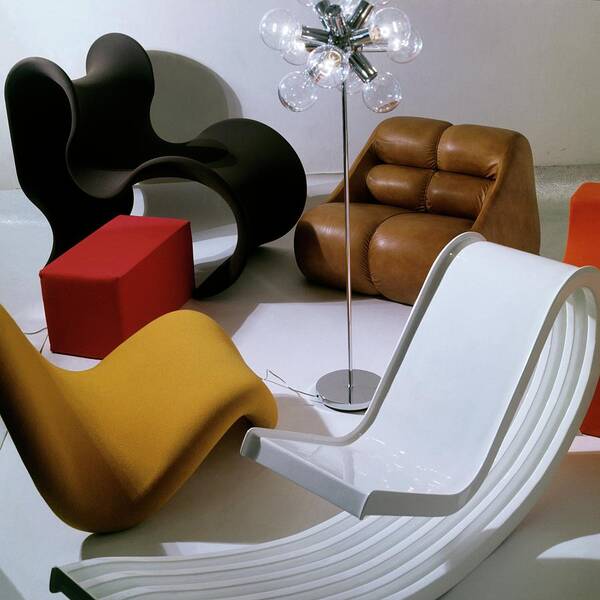 Furniture Art Print featuring the photograph Modern Chairs by Horst P. Horst