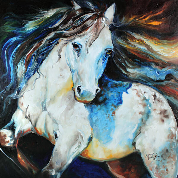Horse Art Print featuring the painting Moonlight Appaloosa by Marcia Baldwin