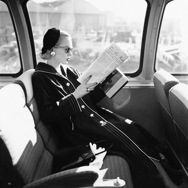 Personality Art Print featuring the photograph Mrs. William McManus Reading On A Train by Leombruno-Bodi