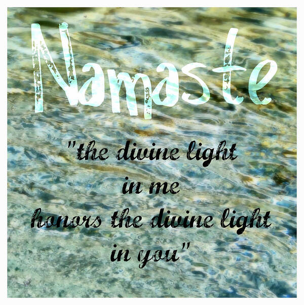 Namaste Art Print featuring the painting Namaste with Crystal Waters by Michelle Calkins