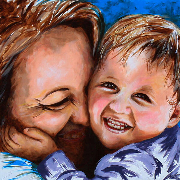 Mom Art Print featuring the painting Nana and Lulu by Connie Mobley Medina