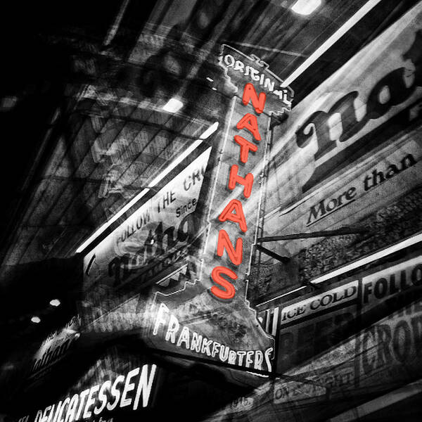 Nathan's Hot Dogs Art Print featuring the photograph Nathan's Famous by Natasha Marco