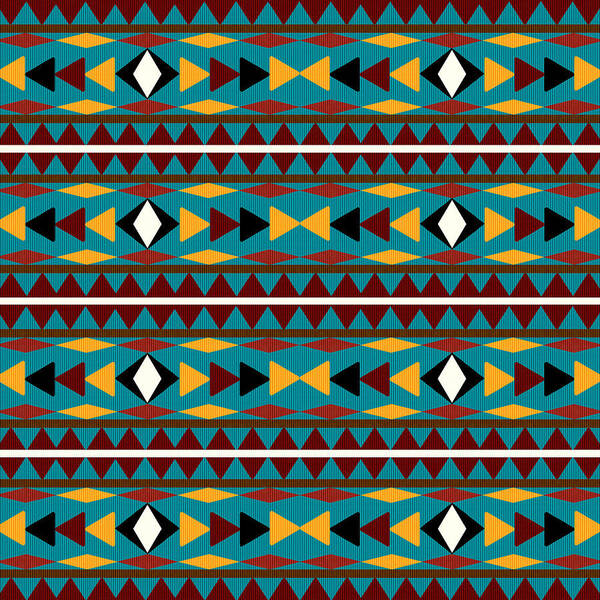 Navajo Art Print featuring the mixed media Navajo Teal Pattern by Christina Rollo