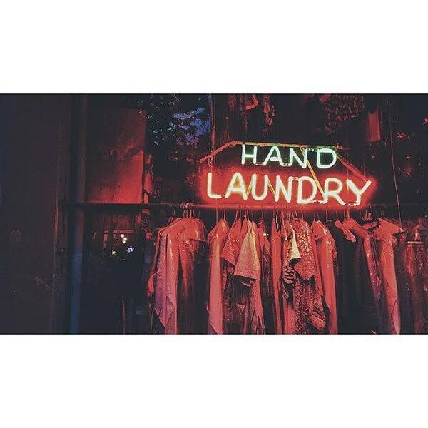 Nycprimeshot Art Print featuring the photograph neon Laundry #photography by Christian Frarey