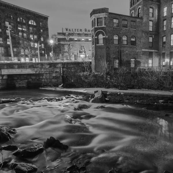 Black Art Print featuring the photograph Neponset at Night by Brian MacLean