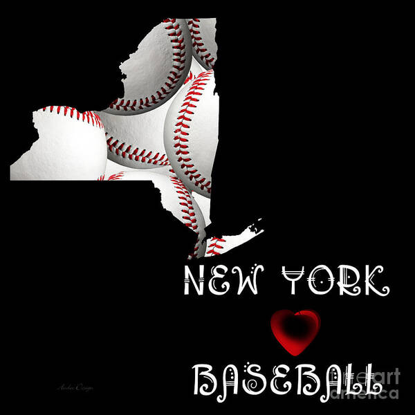 Andee Design Art Print featuring the digital art New York Loves Baseball by Andee Design