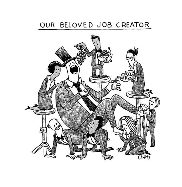 Our Beloved Job Creator Job Art Print featuring the drawing Our Beloved Job Creator by Tom Chitty