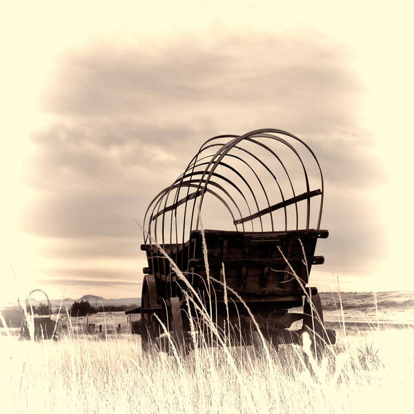 Wagon Art Print featuring the photograph On the Prairie by HW Kateley