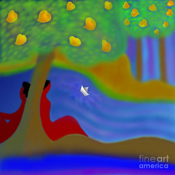 Mangoes Art Print featuring the digital art Once upon a time by Latha Gokuldas Panicker