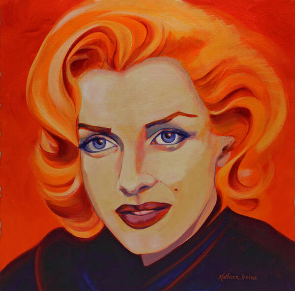 Hollywood Celebrity Art Print featuring the painting Orange Marilyn by Kathleen Irvine