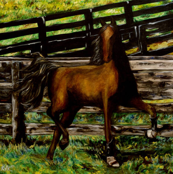 Horse Art Print featuring the mixed media Painting of the Bay by Katia Von Kral