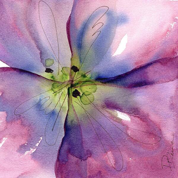 Watercolor Art Print featuring the painting Pansy 2 by Dawn Derman