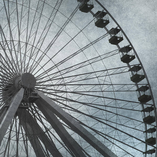 Evie Art Print featuring the photograph Paris Blue Ferris Wheel by Evie Carrier