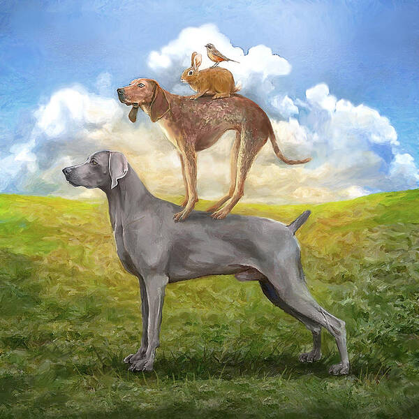 Dog Art Print featuring the digital art Perfect Balance by Frank Harris