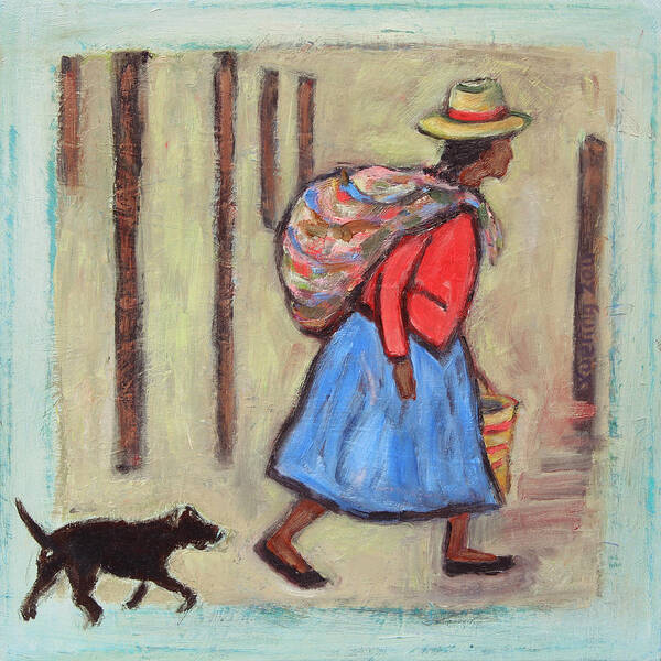 Pisac Art Print featuring the painting Peru Impression I by Xueling Zou