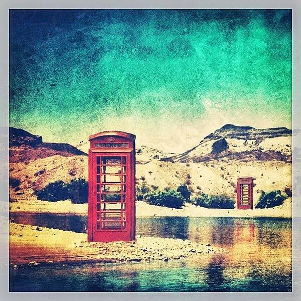 Summer Art Print featuring the photograph #phone #telephone #box #booth #desert by Jill Battaglia