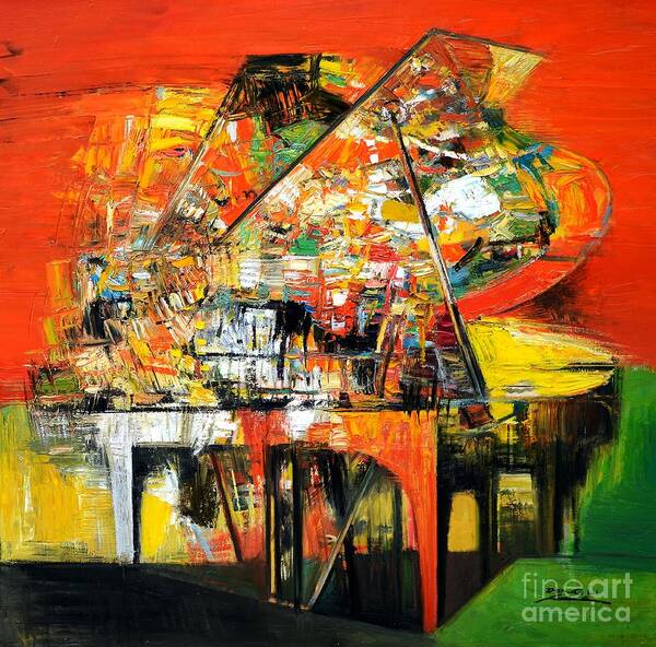 Piano Coloratura Art Print featuring the painting Piano Coloratura by Zheng Li